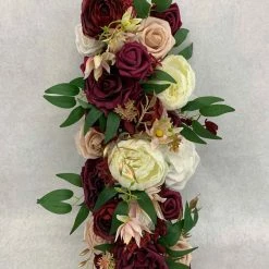 Something Blue DECOR Swag Size 18"x7.5" Floral And Greenery Blush/Burgundy/Ivory/Gold