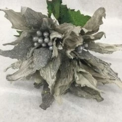 Something Blue Wedding Poinsettias Glitter Silver Size 4ct FLORAL