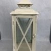 Something Blue Lantern Size 8"x8"x20" Metal White LANTERNS/BIRDCAGES DECOR