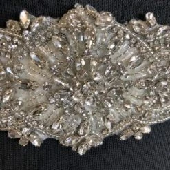 Something Blue Essense Of Australia ETTA Women's Belt Ivory/Silver Size 12 Beaded BELTS