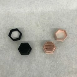 Something Blue Ring Box Size 2pc Velvet Blush/Black ACCESSORIES NEW ARRIVALS