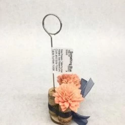 Something Blue Sola Flowers Table Number Holders Sola Flowers/Cork Pink/Navy Size 6.5" SIGNS