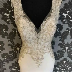 Something Blue Madison James MJ307 Size 8 Ivory Crepe/Beaded Sleeveless V-Neck WEDDING DRESSES 11 Something Blue Madison James MJ307 Size 8 Ivory Crepe/Beaded Sleeveless V-Neck WEDDING DRESSES