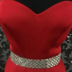 Jovani Women's Prom Dress Polyester Red Size 6 Sweetheart Strapless
