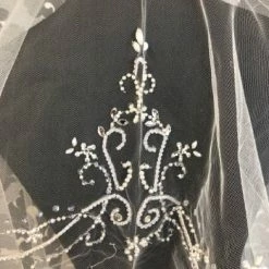 Something Blue VEILS Cathedral Ivory Tulle With Beads Veil