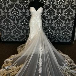 Something Blue WEDDING DRESSES Kenneth Winston KOURTNEY 1775 Women's Wedding Dress Lace Ivory/Champagne