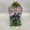 Something Blue Lantern Glass/Greenery Mauve/Green/Purple Size 11" LANTERNS/BIRDCAGES