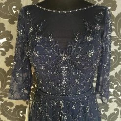 Size 10 Navy Montage Floor Tulle/Chiffon 3/4 Length FORMAL DRESSES FORMAL/MOTHER'S DRESSES