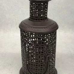 Something Blue Lantern Metal Brown Size 14.5"x6.5" LANTERNS/BIRDCAGES DECOR