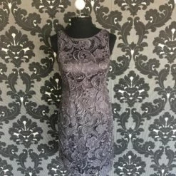 Something Blue Adrianna Papell Formal Lace Charcoal Size 6