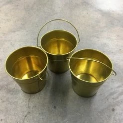 Something Blue Wedding Bucket Metal Gold Size 4" CONTAINER