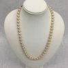 Something Blue Wedding Shiny Ivory Pearl Necklace W/ Vintage Silver Clasp