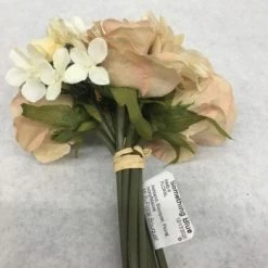 Something Blue Wedding DECOR Bouquet Size 8.5" Floral Ivory/Mauve FLORAL