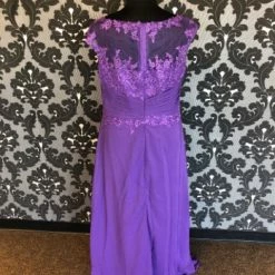Something Blue Women Formal Lace/Chiffon Purple Size 20 FORMAL/MOTHER'S DRESSES