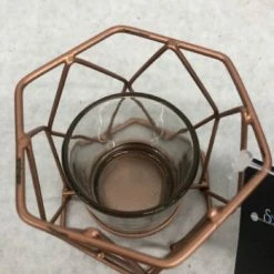 Something Blue DECOR Tea Light Holder Metal Rose Gold Size 3.5" CANDLES
