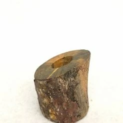 Something Blue Tea Light Holder Wood Dark Brown Size Approx 2.5"-5.5" WOOD DECOR