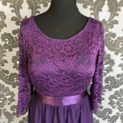 Something Blue Ever Pretty Women's Formal Lace/Chiffon Plum Size 3XL