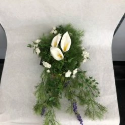 Something Blue Pew Accents Size 24"x10.75" Floral Green/White/Purple/Yellow FLORAL DECOR