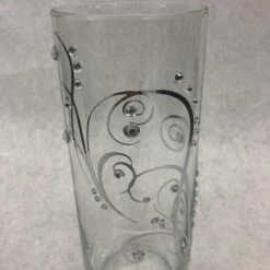 Something Blue Vase Glass Clear/silver Size 9