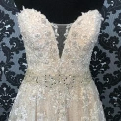 Something Blue Justin Alexander JOURNEY 8921 Women's Wedding Dress Lace/Beading Size 8