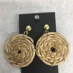 Something Blue Wedding JEWELRY Panache Wicker Earrings Taupe