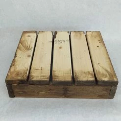 Something Blue Wood Decor Size 13.25"x11.75"x3" Wood Dark Stain WOOD DECOR