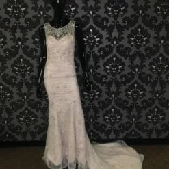Something Blue Wedding Stacey's Wedding Dress Beaded Champagne Size 2 Highneck WEDDING DRESSES