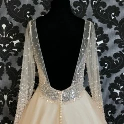 Something Blue WEDDING DRESSES Jasmine Size 8 Champagne Tulle And Sequin Long Sleeve Ballgown