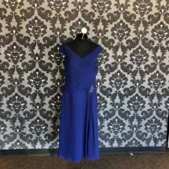 Something Blue Merrily Formal Size 14 Chiffon/Beaded Cobalt Coctail Length