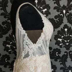 Something Blue Martina Liana 1066 Wedding Dress Size 12 Beaded Almond Sleeveless Fit & Flare WEDDING DRESSES