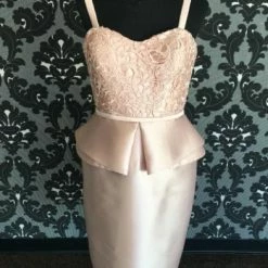 Something Blue Size 10 Light Pink Social Occasions Cocktail Bengaline & Lace Strapless