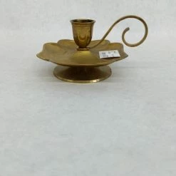 Something Blue Taper Candle Holder Size 3" Metal Gold CANDLES DECOR