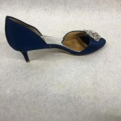 Something Blue NEW ARRIVALS Badgley Mischka Petrina Shoe Satin/Rhinestone Navy Size 7.5 SHOES