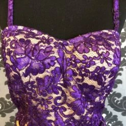 Something Blue MacDuggal Size 4 Purple Lace 2 Piece Prom Dress