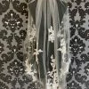 Something Blue VEILS Finger Tip Ivory Tulle And Floral Lace Veil