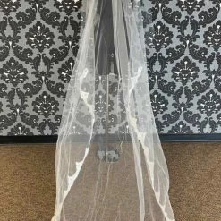 Something Blue Cathedral Ivory Tulle With Lace Veil VEILS