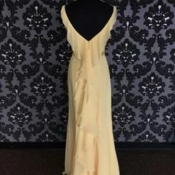 Something Blue Wedding FORMAL/MOTHER'S DRESSES Size 6 Yellow Davids Bridal Chiffon V-Neck With Satin Belt