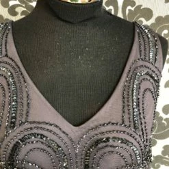 Something Blue Adrianna Papell Formal Sequin Gun Metal Size 8 FORMAL DRESSES FORMAL/MOTHER'S DRESSES