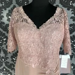 Something Blue FORMAL/MOTHER'S DRESSES Size 22W Dusty Rose Montage Floor Lace/Chiffon 3/4 Length FORMAL DRESSES