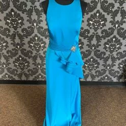 Something Blue Cameron Blake 119648 Formal Satin Turqouise Size 12 FORMAL DRESSES FORMAL/MOTHER'S DRESSES