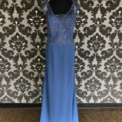 Something Blue FORMAL/MOTHER'S DRESSES Mon Cheri 115600 Women's Formal Chiffon Dusty Bl Size 8 Floor