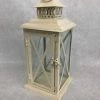 Something Blue Lantern Size 5.5"x5.5"x13" Metal White LANTERNS/BIRDCAGES