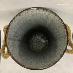 Something Blue Bucket Galvanized Silver Size 17.75" CONTAINER DECOR