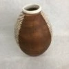 Something Blue Vase Size 12" X 3" Clay Brown/Cream Oval VASES DECOR