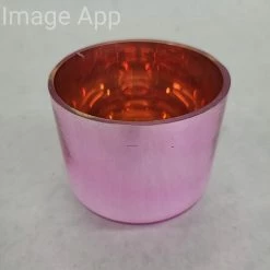 Something Blue West Elm Candle Holder Glass Pink/Orange Size 3