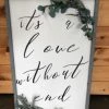 Something Blue It's A Love Without End Sign White/Black/Green