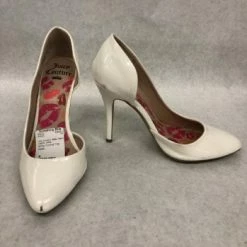 Something Blue NEW ARRIVALS Juicy Couture Heels Patent Leather White Size 8 SHOES