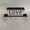 Something Blue DECOR 9 Inch Ivory Wood "All You Need Is Love" Stacked SIGNS