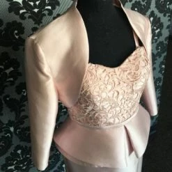 Something Blue Size 10 Light Pink Social Occasions Cocktail Bengaline & Lace Strapless