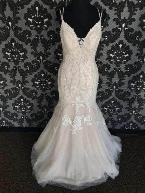 Something Blue Wedding AS IS Ti Adora Women's Wedding Dress Lace Ivory/Nude Size 12 Spaghetti 3 Something Blue Wedding AS IS Ti Adora Women's Wedding Dress Lace Ivory/Nude Size 12 Spaghetti